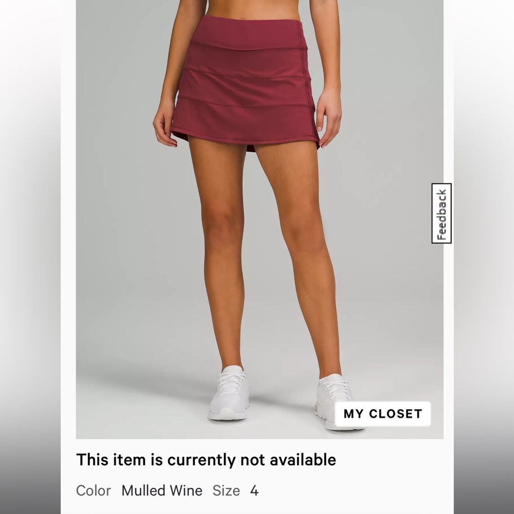 lululemon Pace Rival Mid-Rise Skirt - Size 4